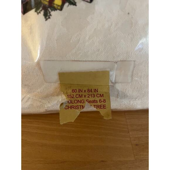 Spode Christmas Tree Santa Cotton Blend Rectangle Oblong Tablecloth 60 x 84” - Picture 5 of 5